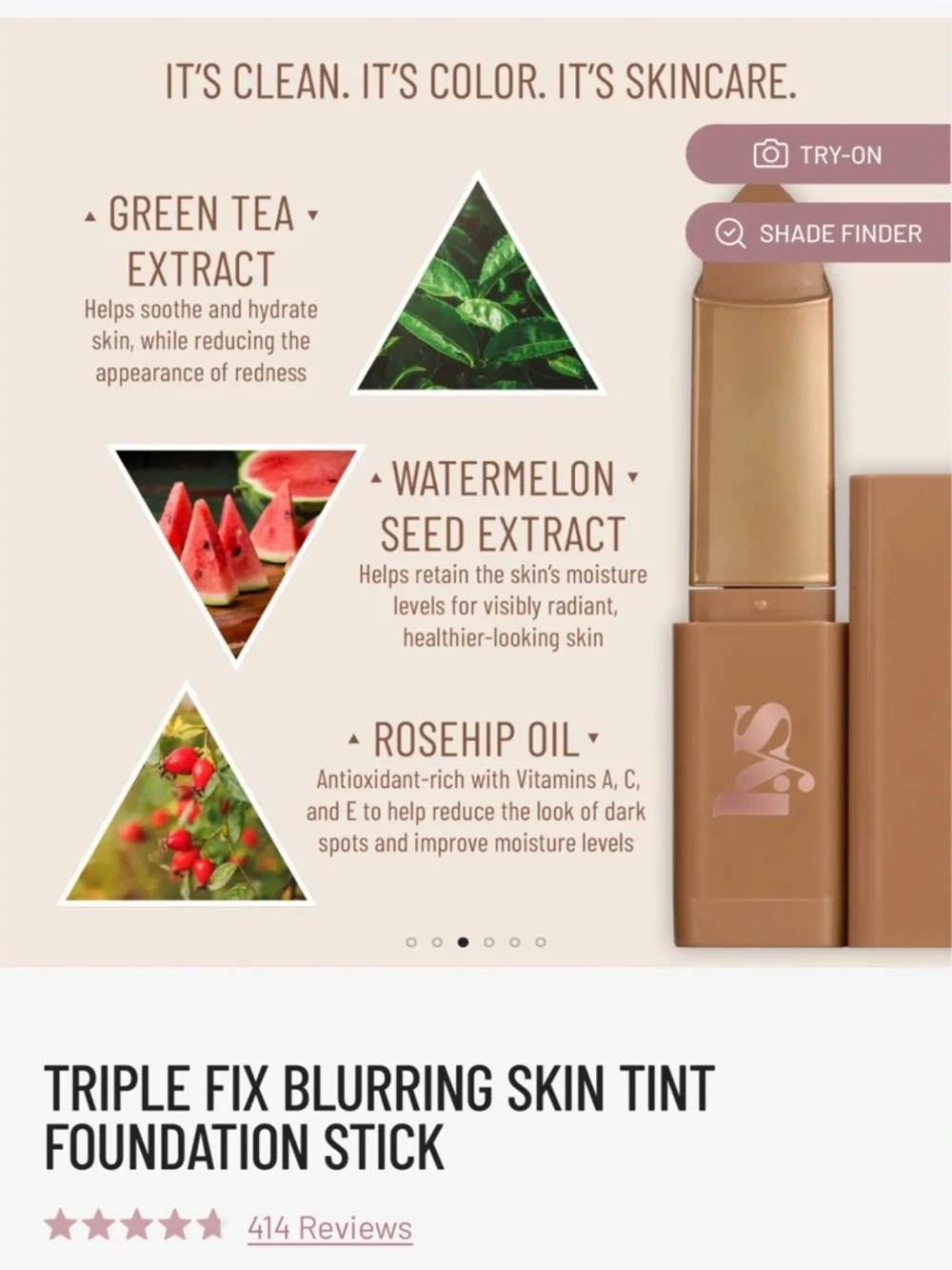 LYS Beauty - Triple Fix Blurring Skin Tint Foundation Stick - TN3 OAK